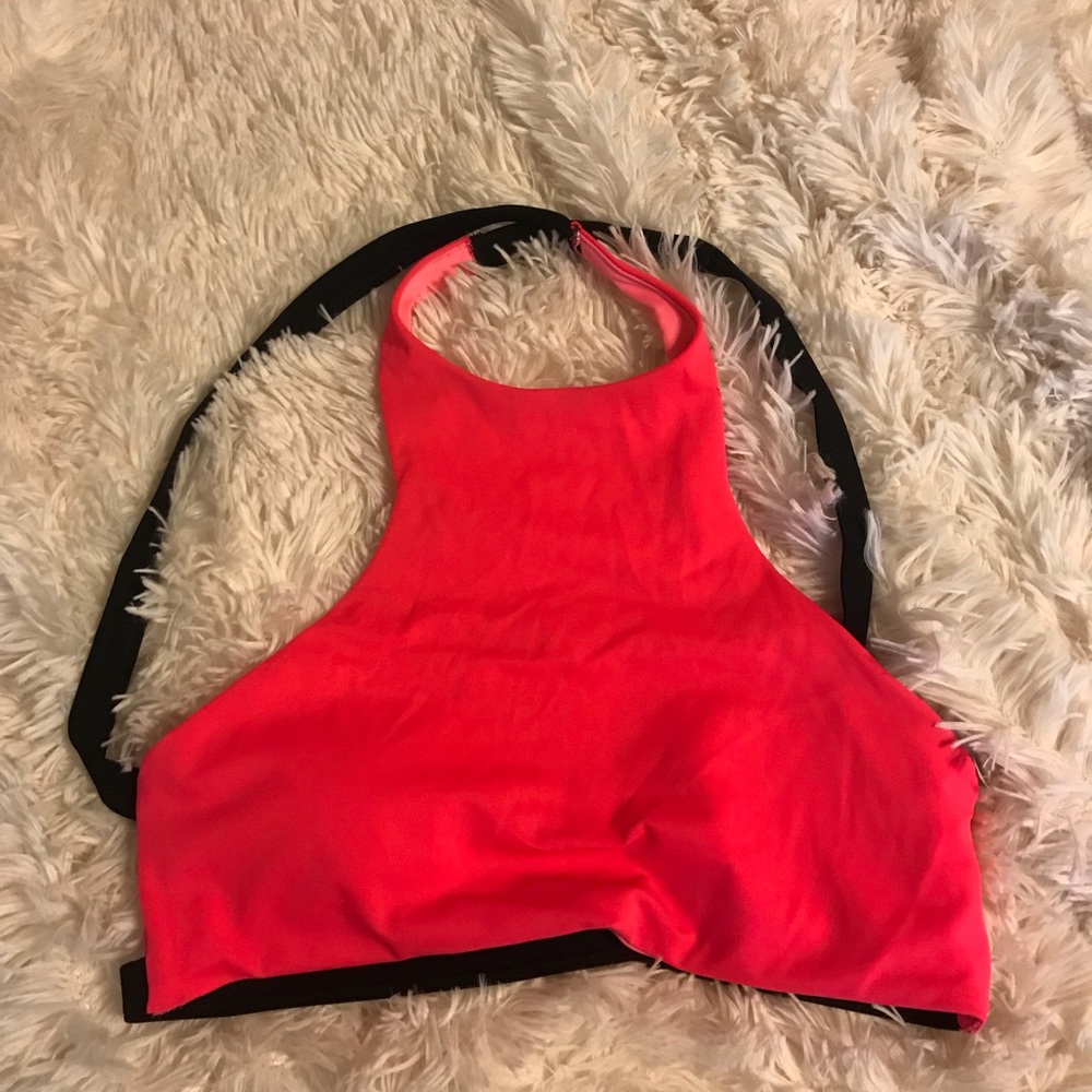 PINK halter neck bikini top